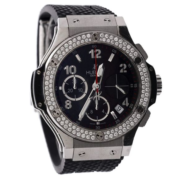 Hublot Big Bang Chronograph Automatic Watch Stainless Steel and Rubber with Diam - Picture 3 of 6